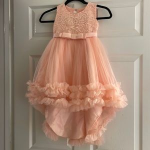 Pretty Party Dress pink with back train 4-5 T Great dress up dress